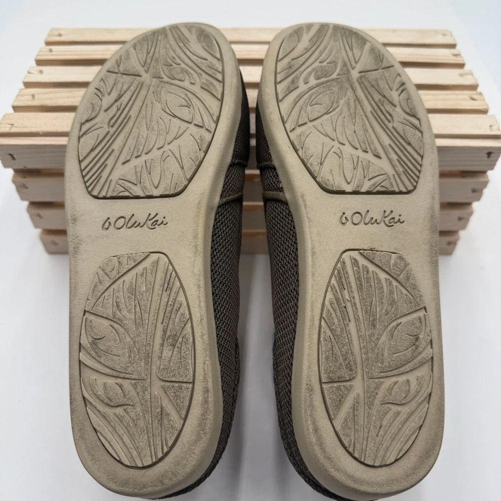 OluKai Slip On Shoes Waialua Mesh Mustang Melon Brown Loafers Womens 8